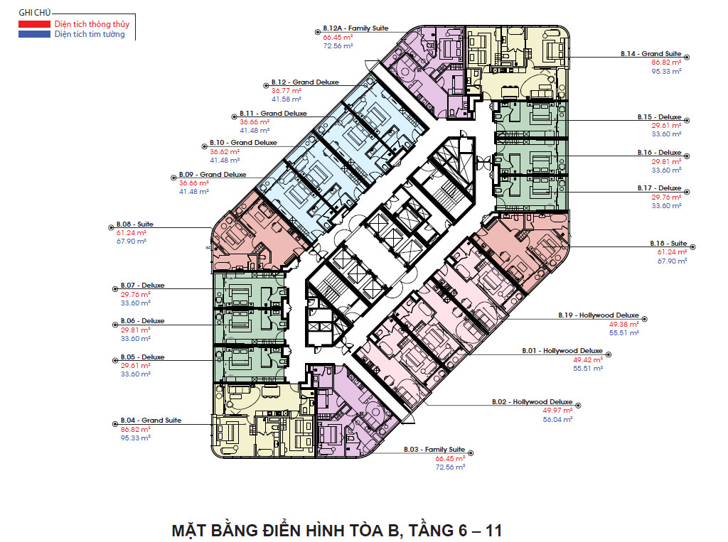mặt bằng tòa B CRYSTAL HOLYDAYS HABOUR VÂN ĐỒN