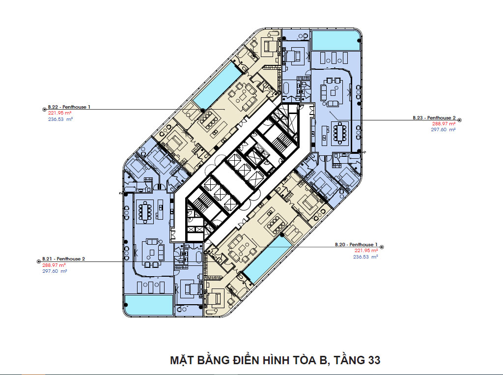 mặt bằng tòa B CRYSTAL HOLYDAYS HABOUR VÂN ĐỒN