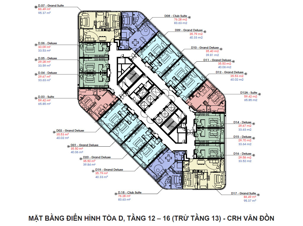 MẶT BẰNG TÒA D CRYSTAL HOLYDAYS HABOUR VÂN ĐỒN 