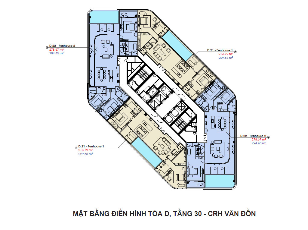 MẶT BẰNG TÒA D CRYSTAL HOLYDAYS HABOUR VÂN ĐỒN 